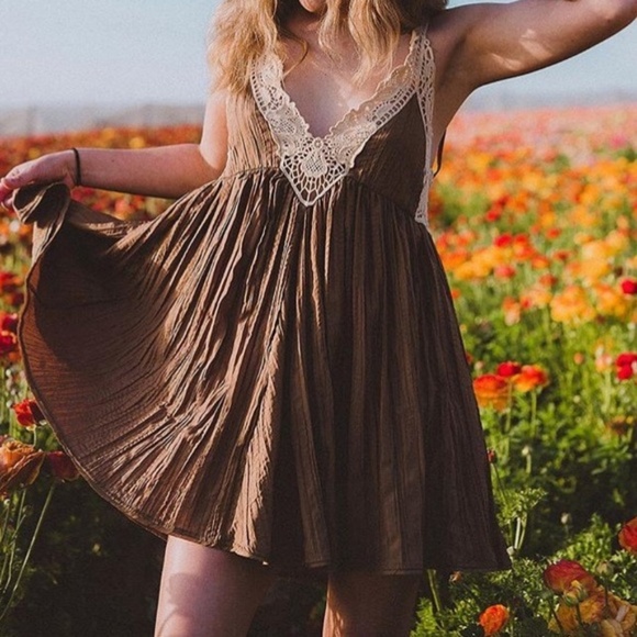 Free People Dresses & Skirts - Free People Breathless Mini Dress in Martini Olive